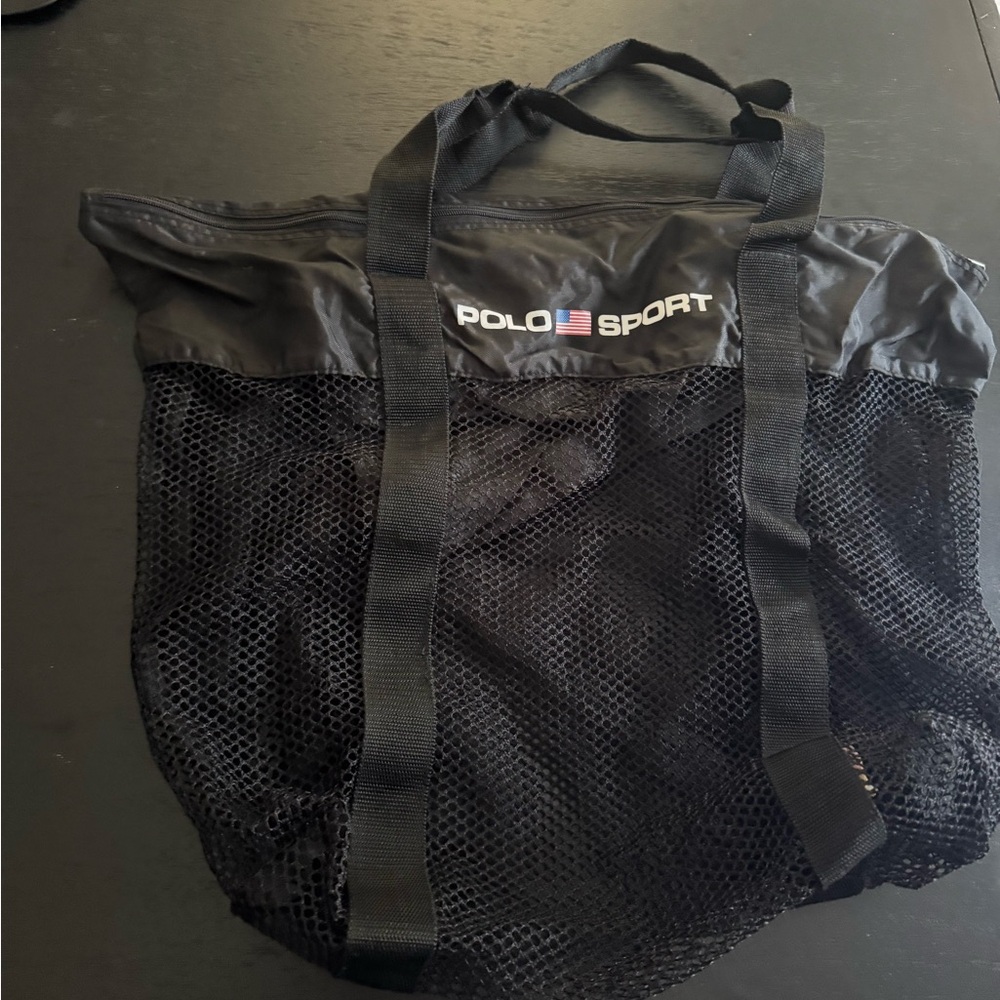 Polo Sport Black Mesh Tote Bag